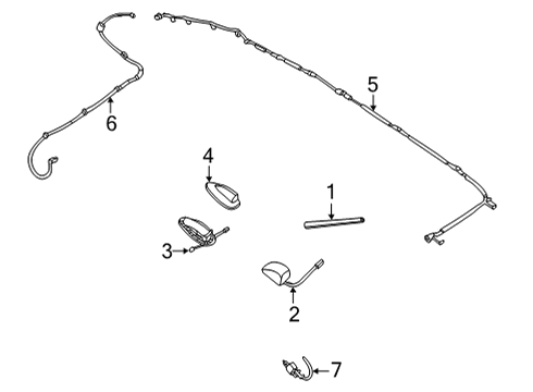 2021 Nissan Versa Antenna & Radio Cover-Antenna Base Diagram for 282286FL1A