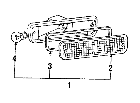 1992 Eagle Summit Backup Lamps Lamp Kit Backup RH Ba Diagram for MB597710