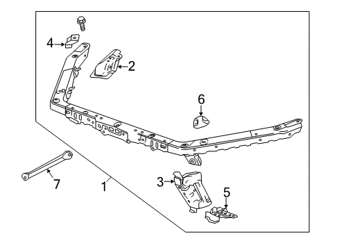 2017 Cadillac CTS Radiator Support Vertical Support Diagram for 22780636