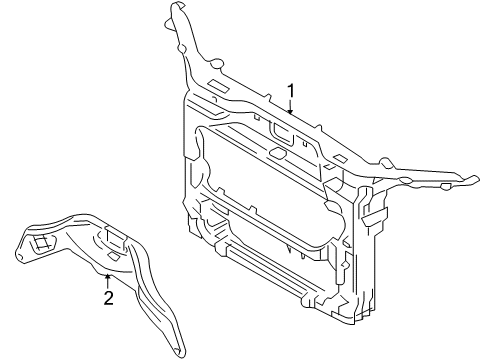 2008 Lincoln MKX Radiator Support Support Diagram for 7T4Z16707A