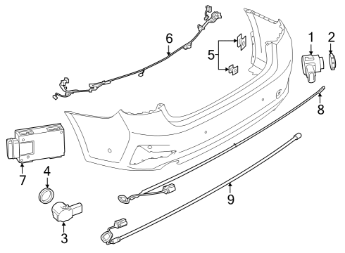 2022 BMW M340i Parking Aid Kit, Mount For Pdc/Pma Senso Diagram for 51127011150