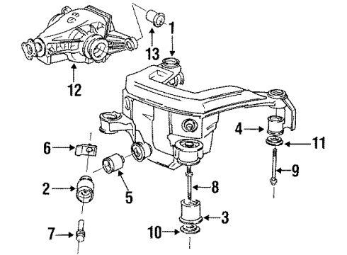 1992 BMW 318is Axle & Differential - Rear Rubber Mounting Diagram for 33171134872