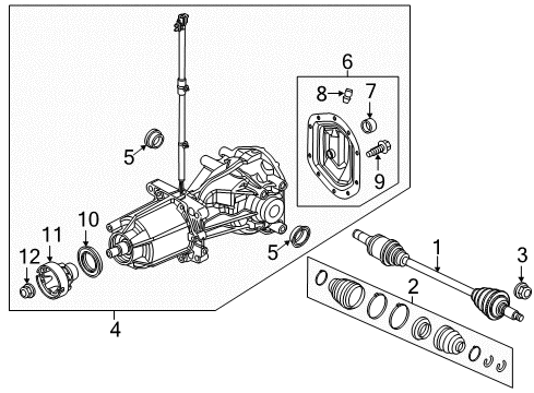 2017 Ford Explorer Axle Components - Rear Differential Assembly Diagram for GD9W4000AB