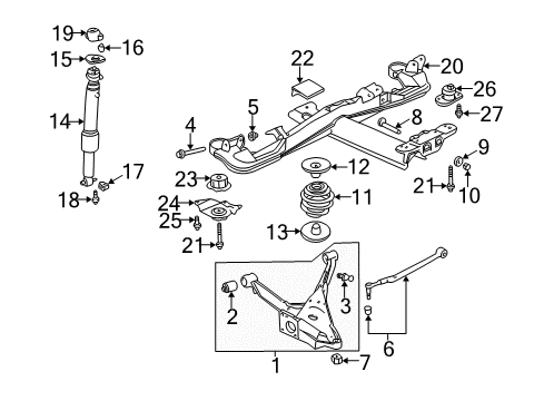 2005 Buick LeSabre Rear Suspension Components, Lower Control Arm, Ride Control, Stabilizer Bar Barrier Asm-Dash Panel Wiring Conduit Hole Sound Diagram for 25602227