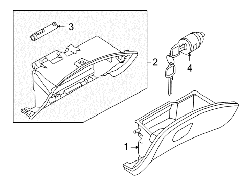 2015 Infiniti QX70 Glove Box Damper Assy-Glove Box Diagram for 685131CA0A