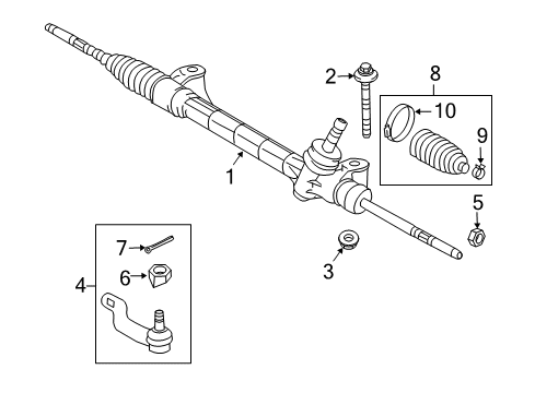 2009 Toyota RAV4 Steering Column & Wheel, Steering Gear & Linkage Boot Kit Clamp Diagram for 4553842010