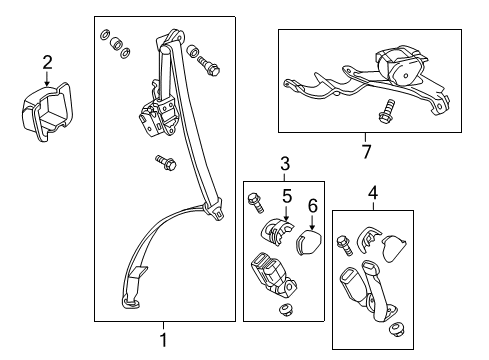 2013 Honda CR-V Seat Belt Buckle Set *YR400L* Diagram for 04813T0GA00ZA