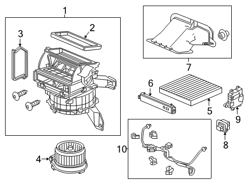 2022 Honda HR-V A/C & Heater Control Units LID, BLOWER Diagram for 80292TF0003