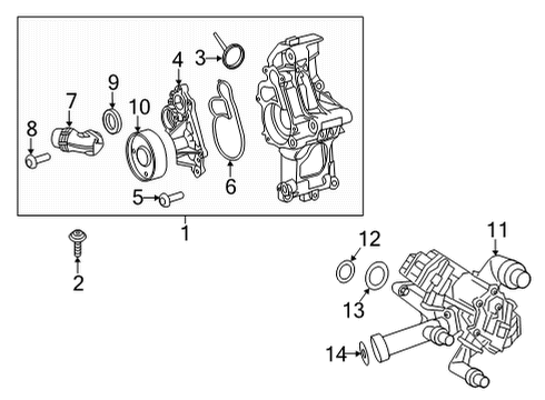2022 Toyota GR Supra Water Pump Inlet Tube O-Ring Diagram for 90118WA466