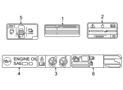 Information Labels LABEL, BATTERY LOCAT Diagram for 288A225020