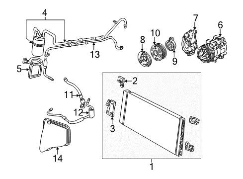2001 Mercury Sable A/C Condenser, Compressor & Lines Hose & Tube Assembly Diagram for BU2Z19D734H