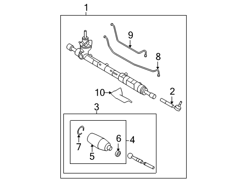 2008 Ford Fusion Steering Column & Wheel, Steering Gear & Linkage Gear Assembly Diagram for 7E5Z3504A