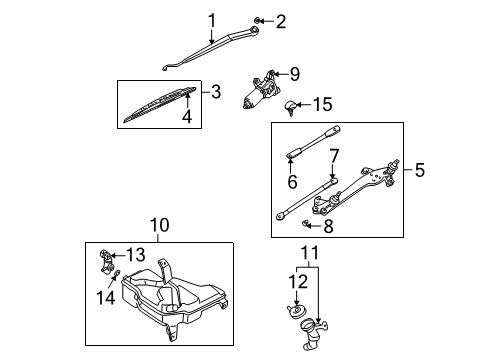 2003 Infiniti M45 Wiper & Washer Components Windshield Washer Tank Assembly Diagram for 28910CR900