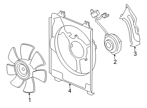 2011 Honda Civic A/C Condenser Fan Protector, Fan Motor Heat Diagram for 38619RNAA01