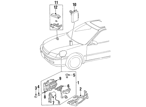 1995 Honda Accord Anti-Lock Brakes Modulator Assy. (RMD) Diagram for 57110SV7505RM