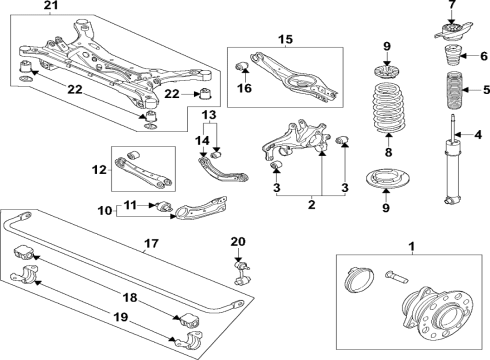 2022 Hyundai Tucson Rear Suspension, Lower Control Arm, Upper Control Arm, Stabilizer Bar, Suspension Components HUB & BEARING ASSY-RR Diagram for 52730N9150