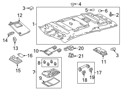 2016 Lexus RX350 Interior Trim - Roof Pad, Quarter Trim, R Diagram for 6264148010