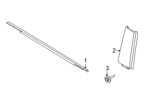 2021 Ford Bronco Exterior Trim - Door WEATHERSTRIP ASY - DOOR WINDOW Diagram for M2DZ9821452A