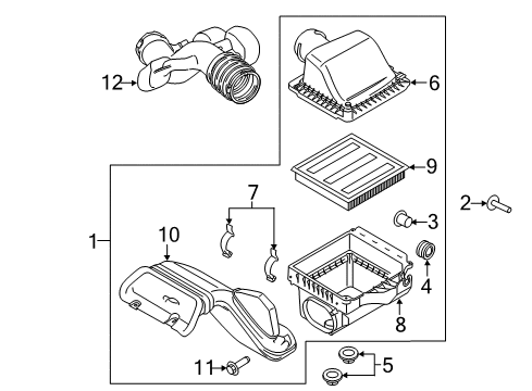 2016 Ford F-150 Air Intake Inlet Tube Diagram for FL3Z9B659A