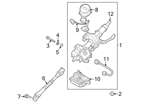 2021 Kia Forte Steering Column & Wheel, Steering Gear & Linkage Motor Assembly Diagram for 56330M6000