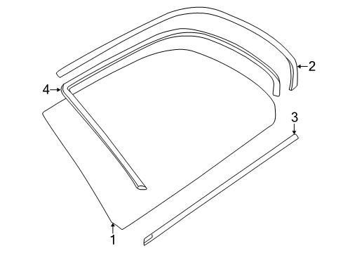 1999 BMW 528i Quarter Panel - Glass & Hardware Edge Protection Right Diagram for 51728190632