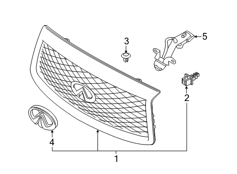 2022 Infiniti QX80 Parking Aid Radiator Grille Emblem Diagram for 628903EV0A