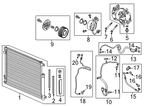 2021 Honda Civic Air Conditioner Pipe Comp Heat Ex Diagram for 80331TBAA11