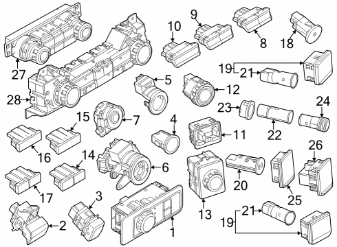 A/C & Heater Control Units Adjust Motor Diagram for FR3Z19E616E