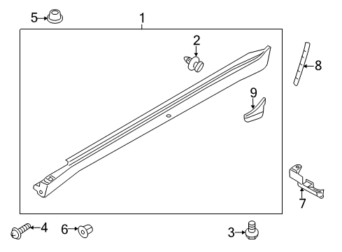 2018 Infiniti Q70L Exterior Trim - Pillars, Rocker & Floor Protector-Body Side Sill, RH Diagram for 768501A51A