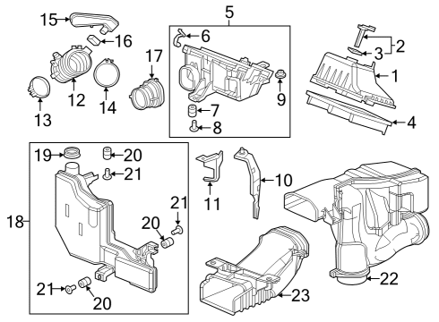 2017 Honda HR-V Air Intake Rubber, Air Cleaner Mounting Diagram for 17212R1AA00