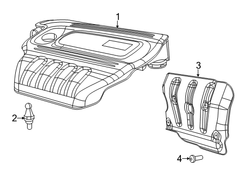 2013 Dodge Dart Engine Appearance Cover Ball Stud-Engine Cover Attach Diagram for 68040135AA