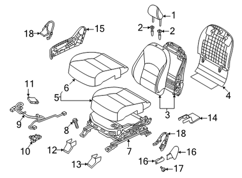 Passenger Seat Components Bolt Diagram for 0112107251