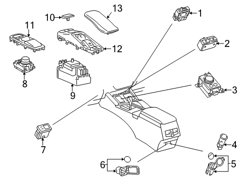 2018 Lexus ES350 Heated Seats Switch Assy, Combination Diagram for 8497033020