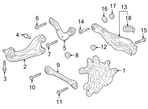 Rear Suspension, Lower Control Arm, Upper Control Arm, Stabilizer Bar, Suspension Components Link Complete, Rear Stabilizer Diagram for 52320TRTA01