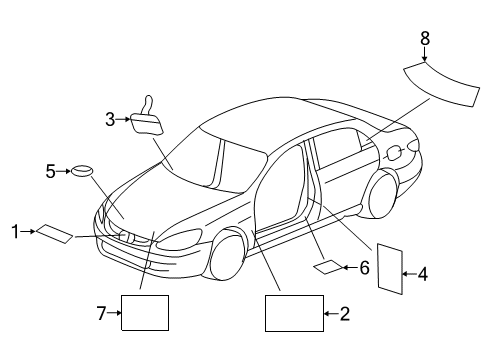 2021 Honda Insight Information Labels TAG, PASSENGER SRS CAUTION Diagram for 78527TLAA10