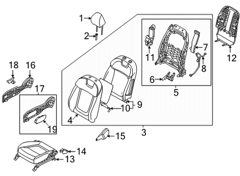 2005 Chrysler Pacifica Passenger Seat Components COVER-FR SEAT MTG RR INR LH Diagram for 88567N9500NNB