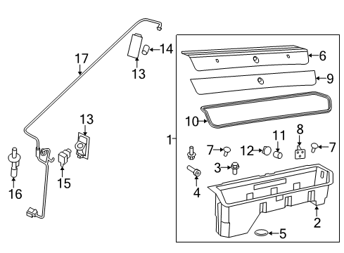 2019 Ram 1500 Classic Front Door Seal-Storage Bin Diagram for 68054183AA