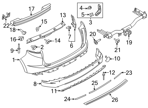 2017 Ford Edge Rear Bumper Reflector Diagram for FT4Z15A448A