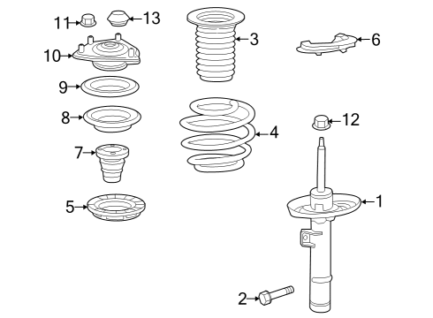 2009 Ford Edge Struts & Components - Front S/ABS UNIT, R. FR Diagram for 516113S5A02