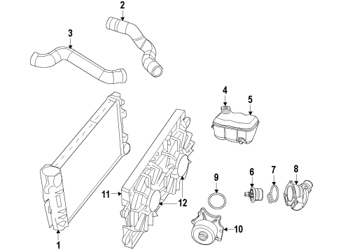 2008 Dodge Viper Cooling System, Radiator, Water Pump, Cooling Fan Engine Water Pump Diagram for 5037730AA