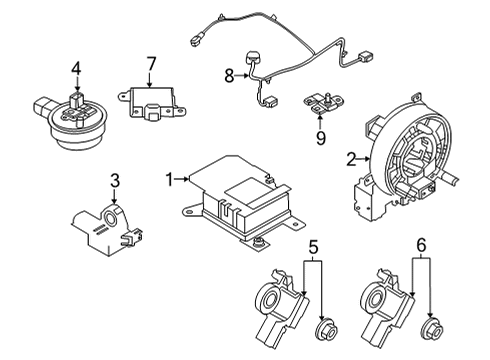 Air Bag Components Sensor-Side AIRBAG, RH Diagram for 988365NA6B