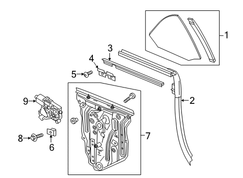 2017 Chevrolet Camaro Quarter Panel - Glass & Hardware Belt Weatherstrip Diagram for 84127352