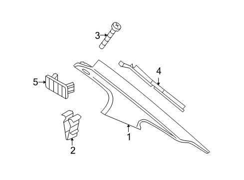 2011 BMW M3 Interior Trim - Quarter Panels Bracket, Column C Cover, Left Diagram for 51437144341