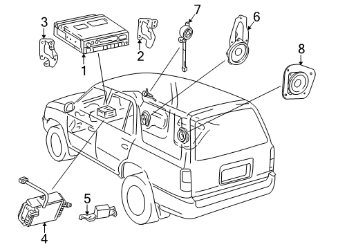 2002 Toyota 4Runner Sound System Receiver Assembly, Radio Diagram for 861200C010