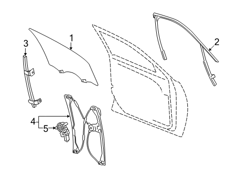 2014 Buick LaCrosse Front Door Weatherstrip Asm-Front Side Door Window Diagram for 23477186