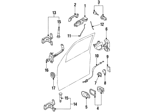1998 Ford Contour Trunk Cylinder & Keys Diagram for F8RZ5422050BD
