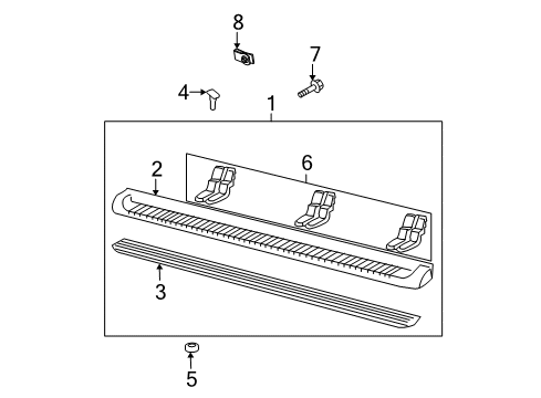 2013 Ford Expedition Running Board Rear Molding Nut Diagram for W707002S301