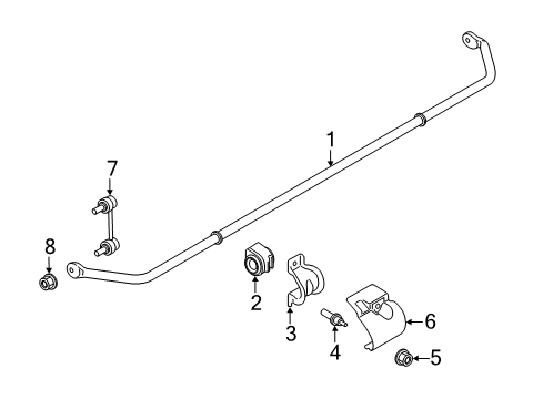 2016 Ford Focus Rear Suspension, Lower Control Arm, Upper Control Arm, Ride Control, Stabilizer Bar, Suspension Components Stabilizer Bar Shield Diagram for G1EZ5A908A