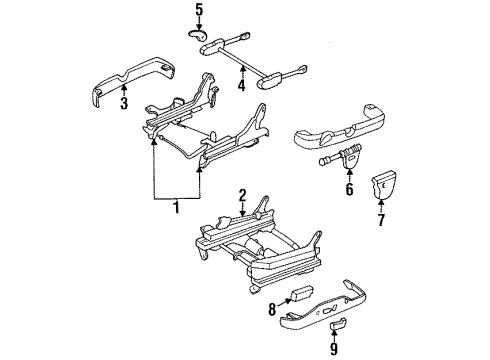 1995 Chrysler Cirrus Power Seats Switch-Power Seat - Left W/KNOB Diagram for 4746111