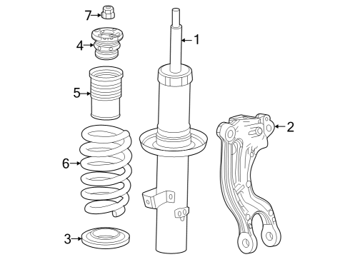 Struts & Components - Front Stabilizer Link Nut Diagram for 11547349